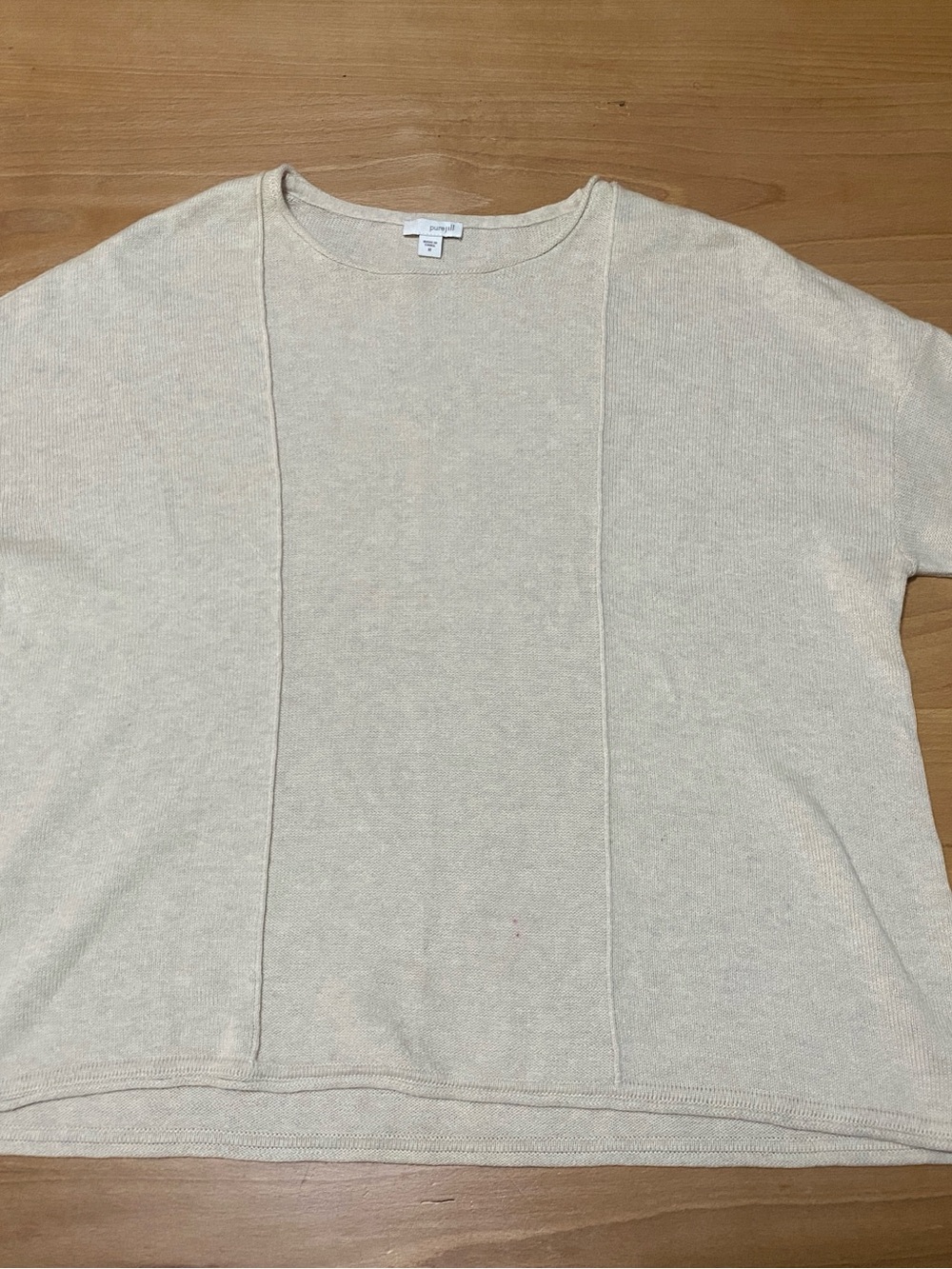 J. Jill Cashmere lightweight Sweater Cream Crew Neck Oversized medium